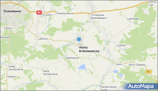 mapa Warta Bolesławiecka, Warta Bolesławiecka na mapie Targeo